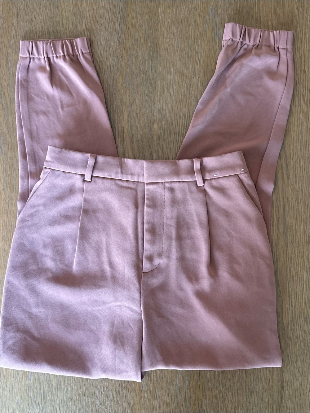 High-Rise Tailored Pants in Peach